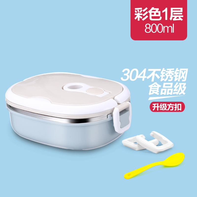304不銹鋼材質時尚彩色1層便當盒